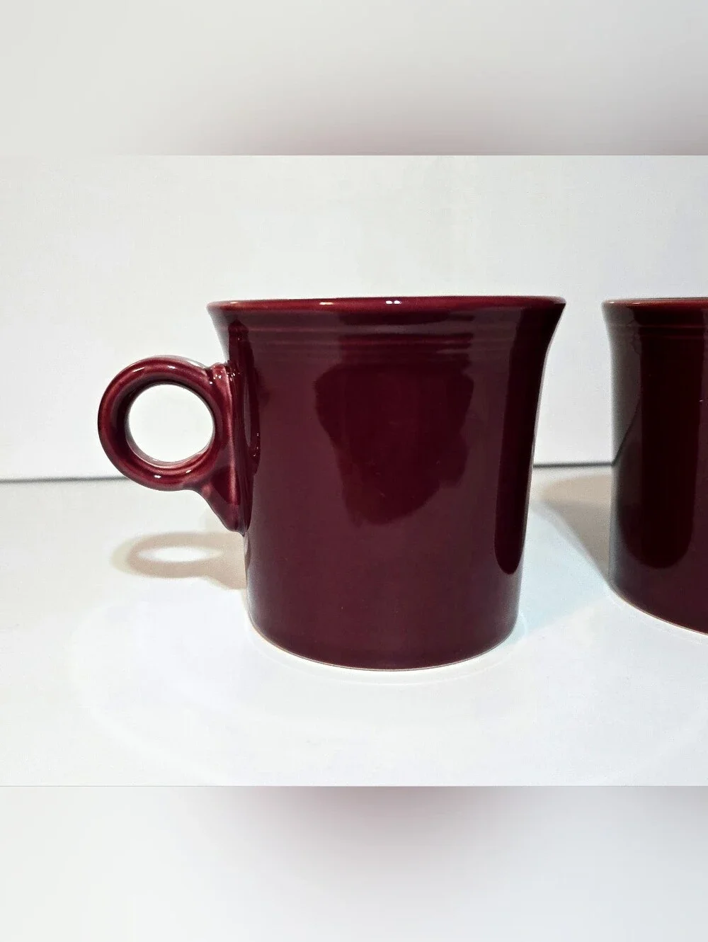 HLC Fiesta Cinnabar O-Ring Mug Set of 4 Retired Ceramic Fiestaware Cups